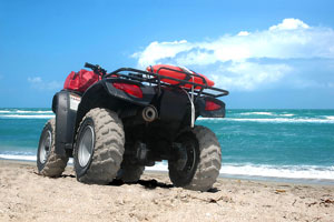 atv on a sandy beach